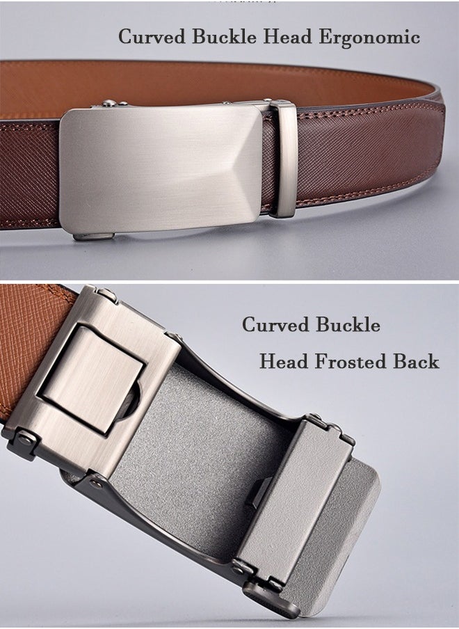 Generic Men's Belt, Ratchet Dress Belt, Sliding Belt With Automatic Buckle For Easier Adjustment, Casual Business Men's Belt, Brown  - Image 3