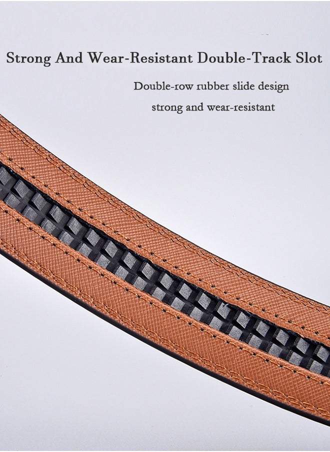 Generic Men's Belt, Ratchet Dress Belt, Sliding Belt With Automatic Buckle For Easier Adjustment, Casual Business Men's Belt, Brown  - Image 4