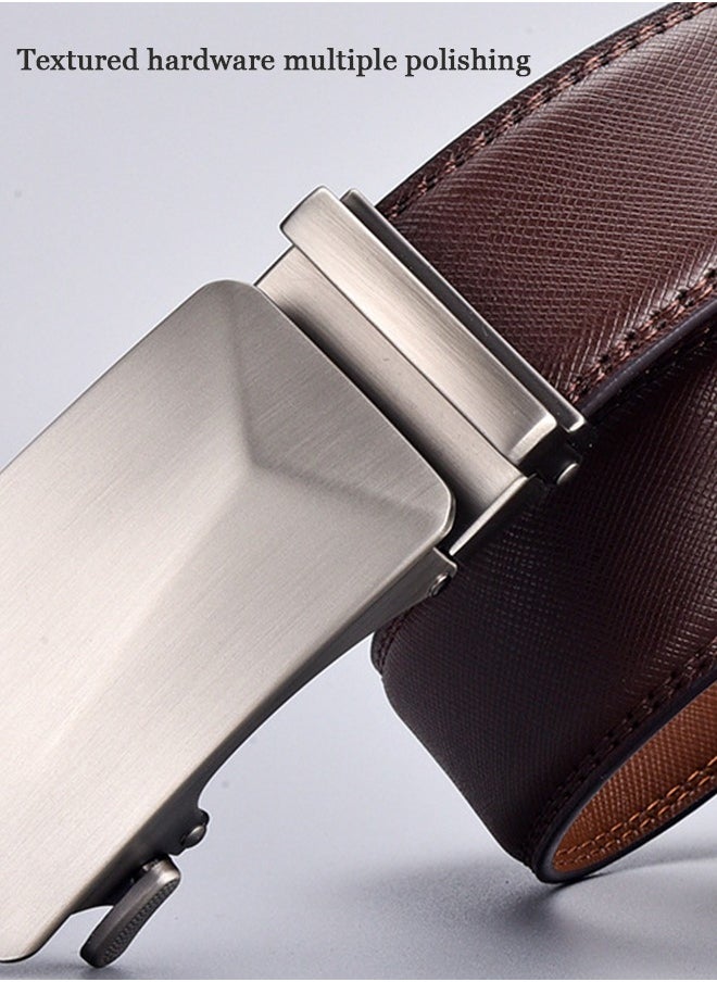 Generic Men's Belt, Ratchet Dress Belt, Sliding Belt With Automatic Buckle For Easier Adjustment, Casual Business Men's Belt, Brown  - Image 5