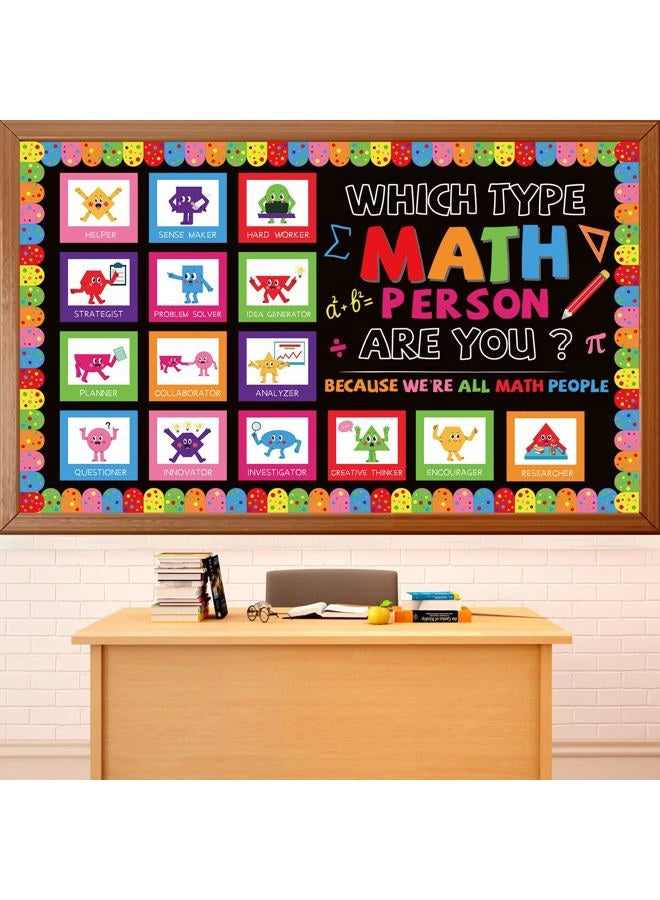 QOUBAI Math Bulletin Board Math Teacher Classroom Bulletin Board Decoration Mathematics Symbol Paper Cutouts Mathematics Classroom Must Haves for Back to School Elementary Middle High School Teacher Supplies - Image 1