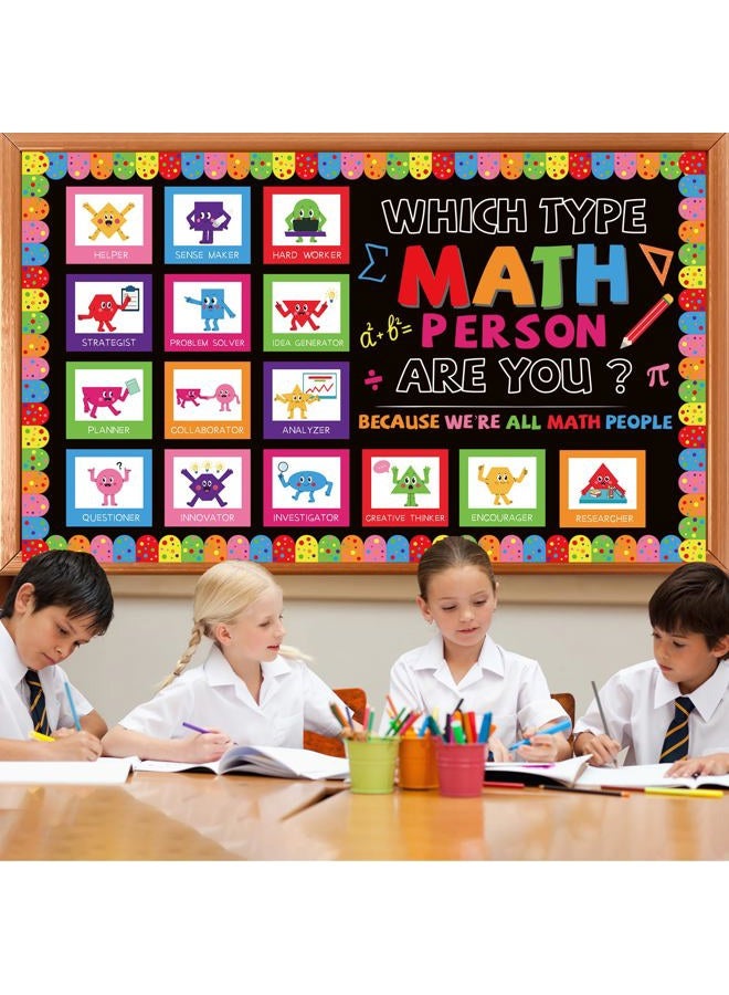 QOUBAI Math Bulletin Board Math Teacher Classroom Bulletin Board Decoration Mathematics Symbol Paper Cutouts Mathematics Classroom Must Haves for Back to School Elementary Middle High School Teacher Supplies - Image 4