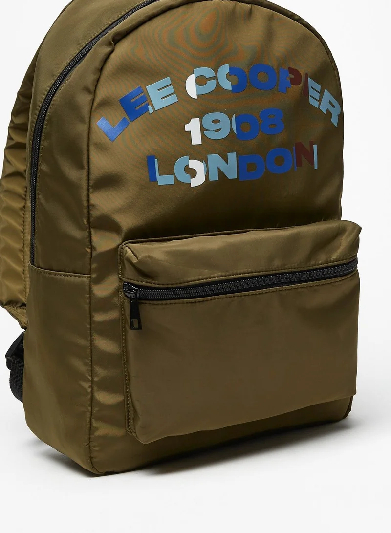 Lee Cooper Printed Backpack with Adjustable Shoulder Straps
