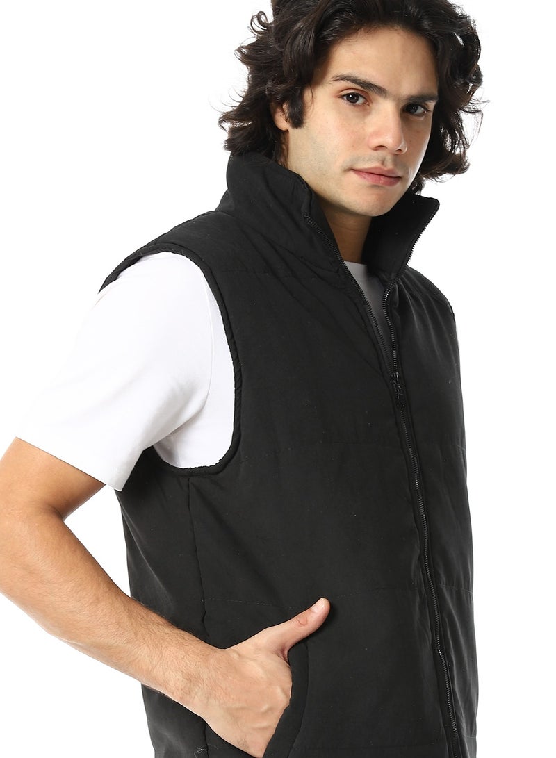 Andora Basic Turtle Neck Bomber Vest - Image 5