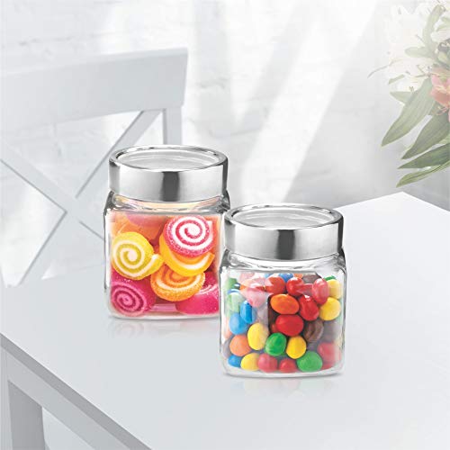 Treo By Milton Cube Storage Glass Jar Set of 6, 180 ml Each, Transparent, BPA Free, Storage Jar, Kitchen Organizer Modular, Multipurpose Cookies Jar - Image 3