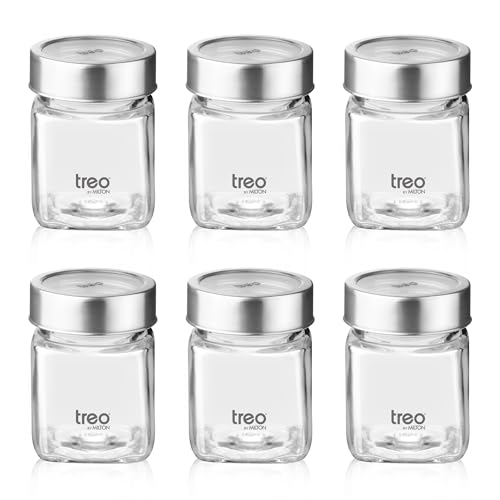 Treo By Milton Cube Storage Glass Jar Set of 6, 180 ml Each, Transparent, BPA Free, Storage Jar, Kitchen Organizer Modular, Multipurpose Cookies Jar - Image 5