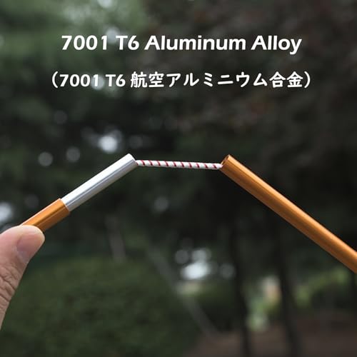 TRIWONDER Tent Poles Replacement Aluminum Camping Rod Accessories Pre-Assembled Tent Pole Repair Kit, 2 Pcs (10.9ft (333cm)) - Image 3