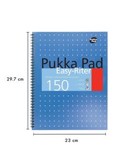 Pukka Pad 1 Pukka Pad, Easy-Riter A4 Notebook  – Twin Wirebinding with 150 Pages of 80GSM Paper, Perforated Edges, and 4 Hole-Punch Compatibility – 29.3 x 27cm  - Image 2