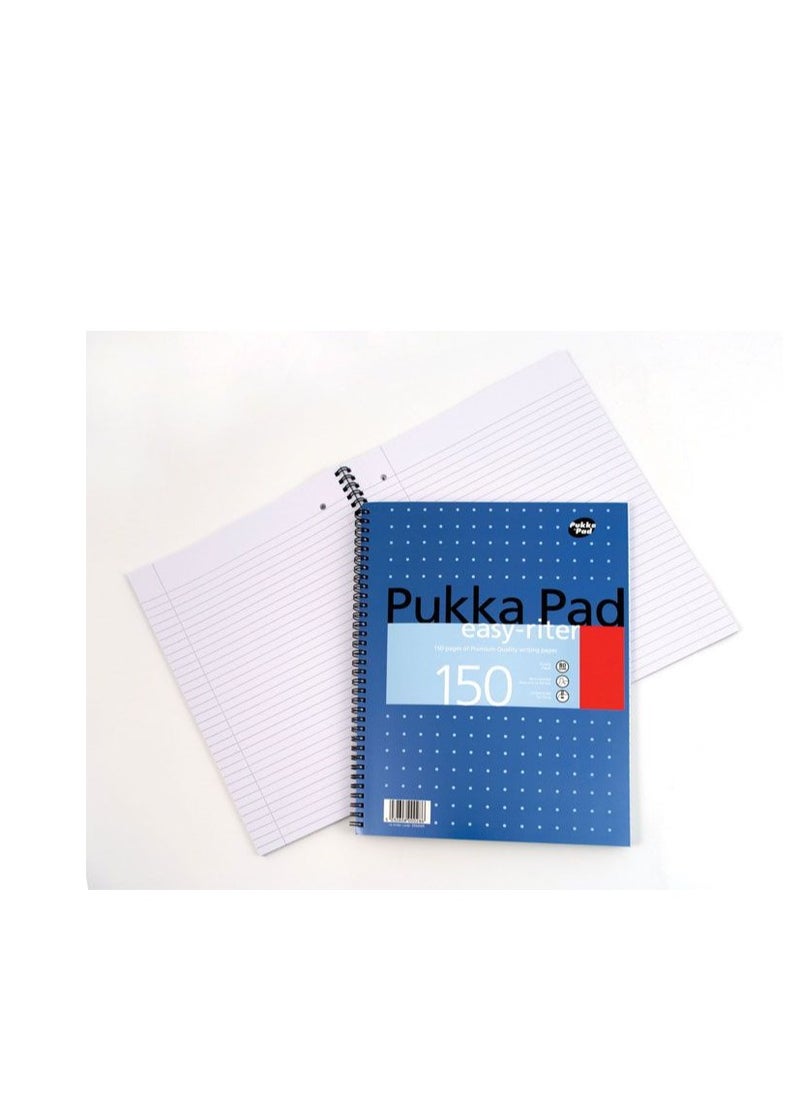 Pukka Pad - 1 Pukka Pad, Easy-Riter A4 Notebook  – Twin Wirebinding with 150 Pages of 80GSM Paper, Perforated Edges, and 4 Hole-Punch Compatibility – 29.3 x 27cm - Image 1