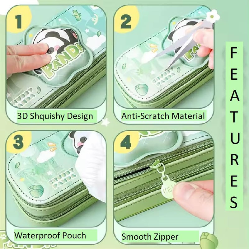 Parshya Pencil Case Double Layer 3D Cute Pencil Pouch Aesthetic Pencil Case for Girls Large Capacity Pen Pencil Pouch Multifunctional Stationery Organizer for School (Double Layer Cololo) - Image 4