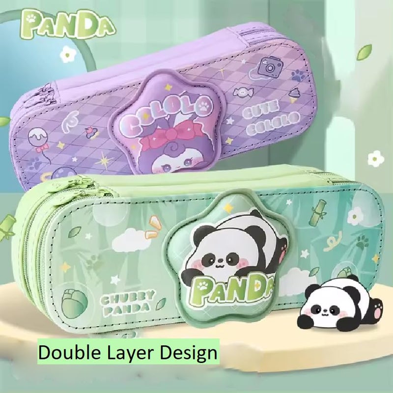 Parshya Pencil Case Double Layer 3D Cute Pencil Pouch Aesthetic Pencil Case for Girls Large Capacity Pen Pencil Pouch Multifunctional Stationery Organizer for School (Double Layer Cololo) - Image 5