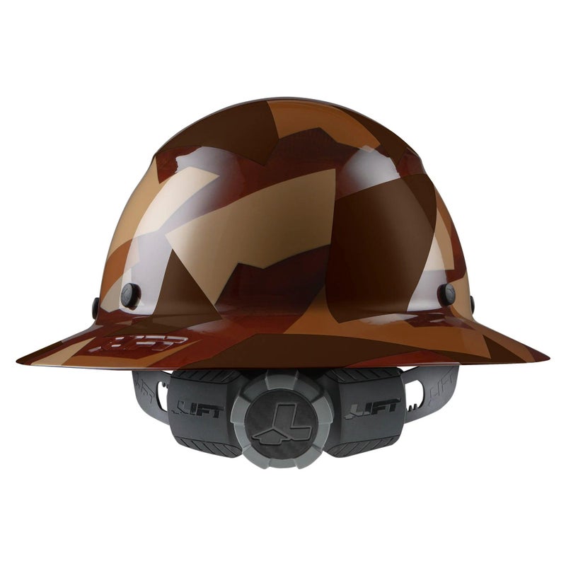 LIFT SAFETY Dax Fiber Resin Full Brim Safety Helmet | 6 Point Suspension for Comfort & Impact Protection | 50/50 Desert Camo Gloss - Image 3