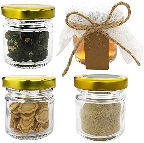 BIG CART Big cart Round Mini Glass Jar With Cap Small Glass jar 40 gms 50 ml for storing or making candles Lip Balms Golden LidRound 48 50ml  - Image 2