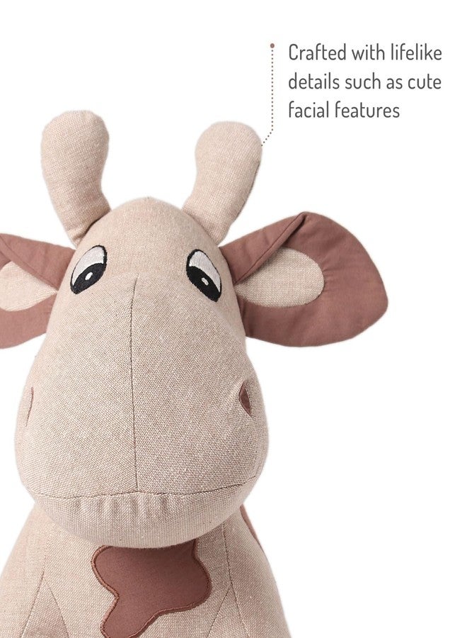 Bonfino Premium Moo Cotton Soft Toy | Stuffed Plush Animal for Boys & Girls | Cuddly Cow for Babies & Toddlers | Room Decor | Cute Birthday Gift for Kids - Brown (Height 35 cm) - Image 5