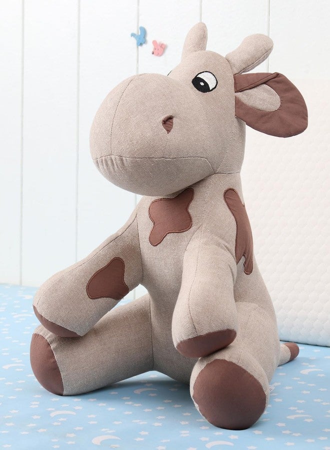 Bonfino Premium Moo Cotton Soft Toy | Stuffed Plush Animal for Boys & Girls | Cuddly Cow for Babies & Toddlers | Room Decor | Cute Birthday Gift for Kids - Brown (Height 35 cm) - Image 1
