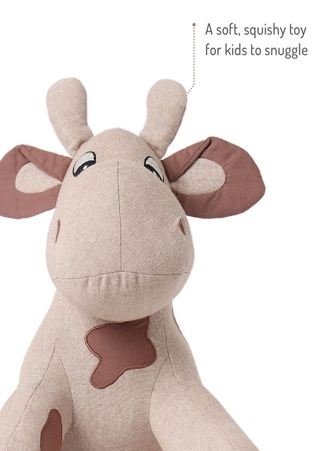 Bonfino Premium Moo Cotton Soft Toy | Stuffed Plush Animal for Boys & Girls | Cuddly Cow for Babies & Toddlers | Room Decor | Cute Birthday Gift for Kids - Brown (Height 35 cm) - Image 4