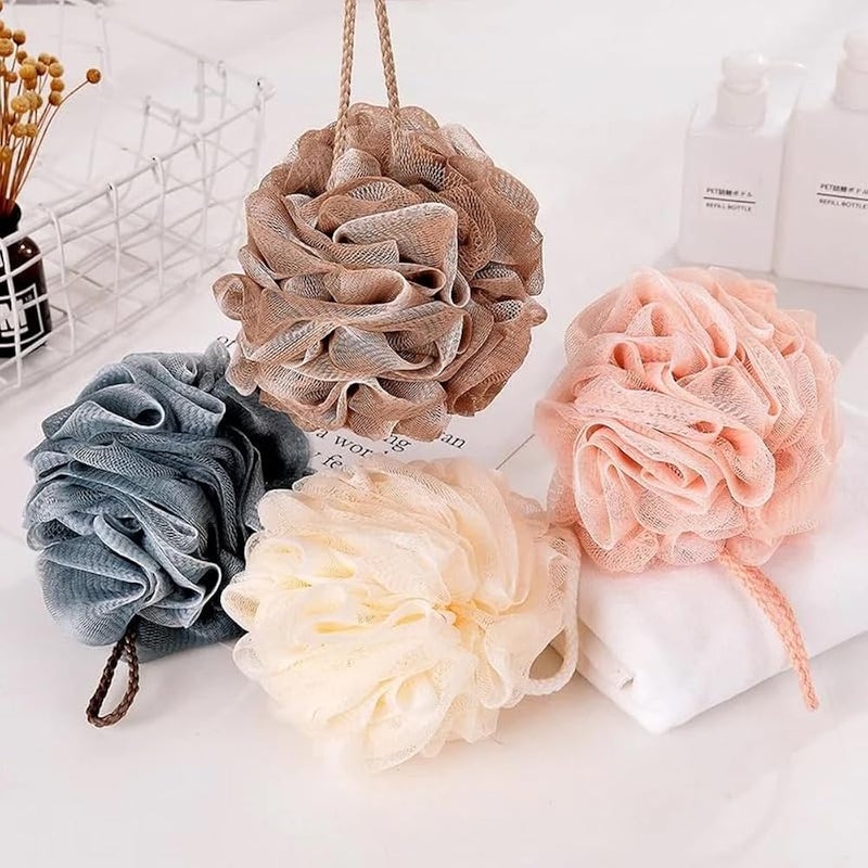 VIO User VIO 4 Pack Soft & Fluffy Exfoliating Bath Ball, Mesh Body Scrub, Mesh Loofah Shower Sponge Ball, Pouf Shower Ball, Mesh Scrubber Exfoliator, Mesh Sponge Body Cleansing Bath Bubble Ball (Combo 1) - Image 2