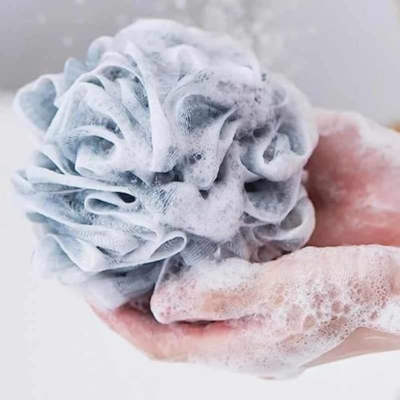 VIO User VIO 4 Pack Soft & Fluffy Exfoliating Bath Ball, Mesh Body Scrub, Mesh Loofah Shower Sponge Ball, Pouf Shower Ball, Mesh Scrubber Exfoliator, Mesh Sponge Body Cleansing Bath Bubble Ball (Combo 1) - Image 5