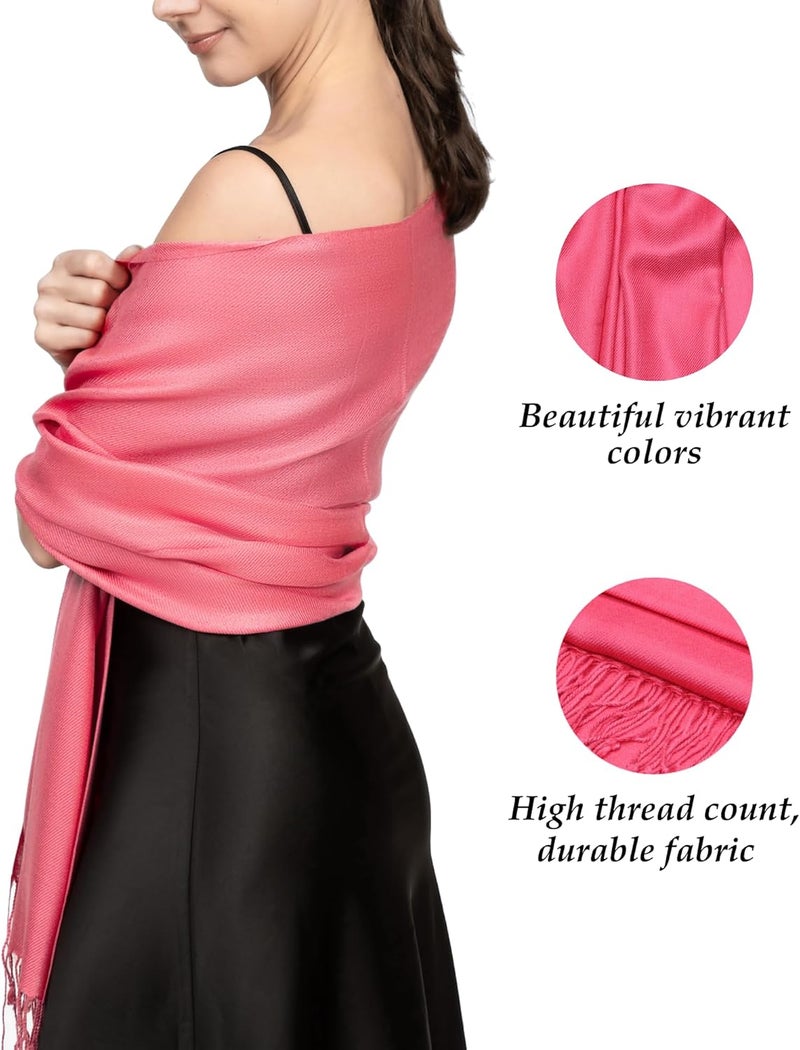 Achillea Soft Silky Pashmina Scarf for Women – Shawl Wrap for Evening Dresses, Bridesmaids, Weddings & Everyday Wear - Image 3