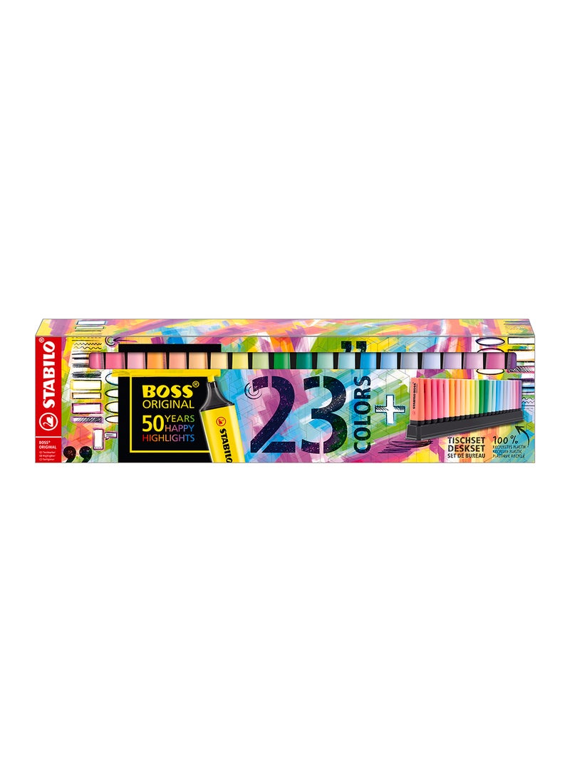 STABILO Highlighter Pen - Boss Original Deskset of 23 Assorted Colours , Anti-Dry Out  - Image 1