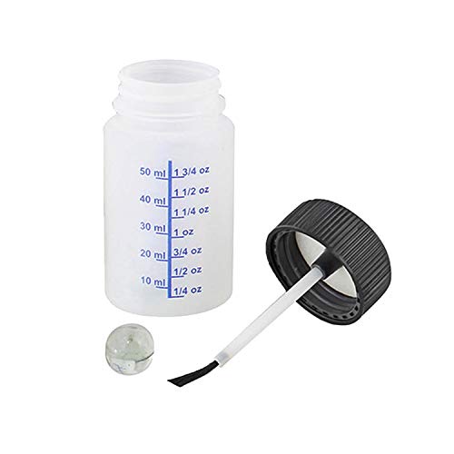 ABN Auto Paint Touch Up Bottles - 50pk Empty Paint Bottles with Brush Applicator and Mixing Marble, 2 Oz Bottles - Image 2