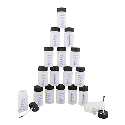 ABN Auto Paint Touch Up Bottles - 50pk Empty Paint Bottles with Brush Applicator and Mixing Marble, 2 Oz Bottles - Image 1