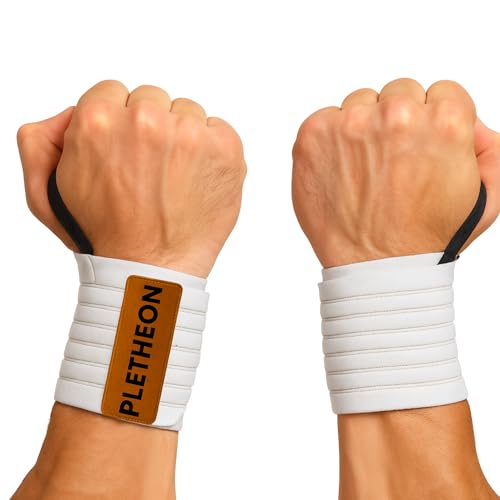 PLETHEON Wrist Support Band for Gym, Workout & Weightlifting | Adjustable Wrist Strap for Men & Women | Pain Relief & Wrist Stability for Fitness & Sports (VENTILATED WHITE) - Image 1