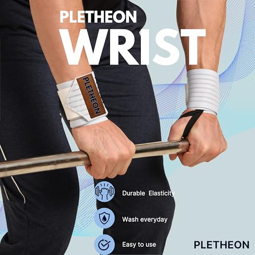 PLETHEON Wrist Support Band for Gym, Workout & Weightlifting | Adjustable Wrist Strap for Men & Women | Pain Relief & Wrist Stability for Fitness & Sports (VENTILATED WHITE) - Image 3