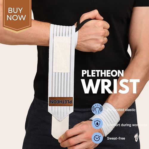 PLETHEON Wrist Support Band for Gym, Workout & Weightlifting | Adjustable Wrist Strap for Men & Women | Pain Relief & Wrist Stability for Fitness & Sports (VENTILATED WHITE) - Image 2