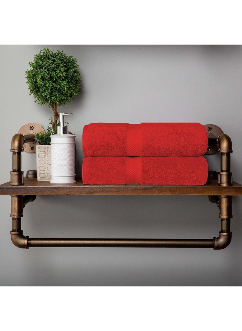 سيجنولا منشفة حمام سيجنيولا 50 × 90 سم احمر سكوتد، قطن 100%. - Image 2