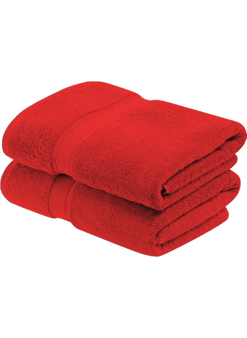 سيجنولا منشفة حمام سيجنيولا 50 × 90 سم احمر سكوتد، قطن 100%. - Image 1