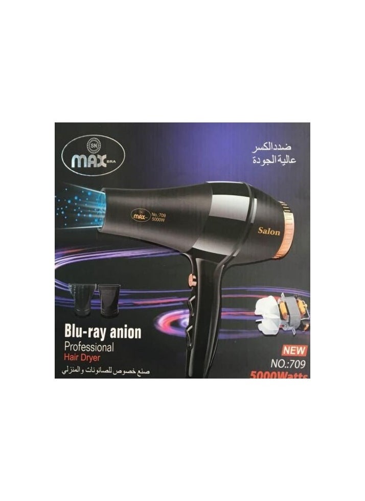 Max Professional Hair Dryer 709 Black  - Image 3