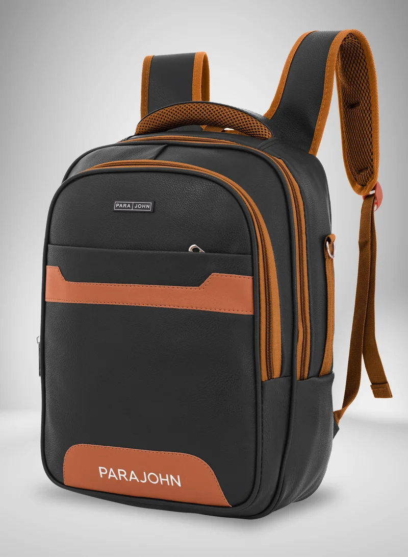 بارا جون حقيبة ظهر Para John من الجلد الصناعي – حقيبة لابتوب أنيقة 16 بوصة مع جيوب متعددة وسحّاب متين
