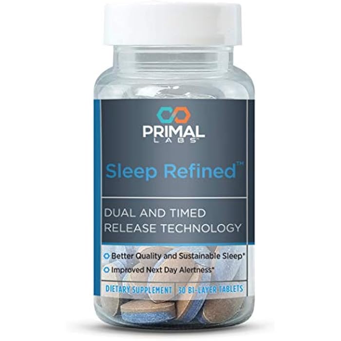 Primal Labs SleepRefined Sleep Aid with Melatonin Slow Release, 30 Count - Image 1