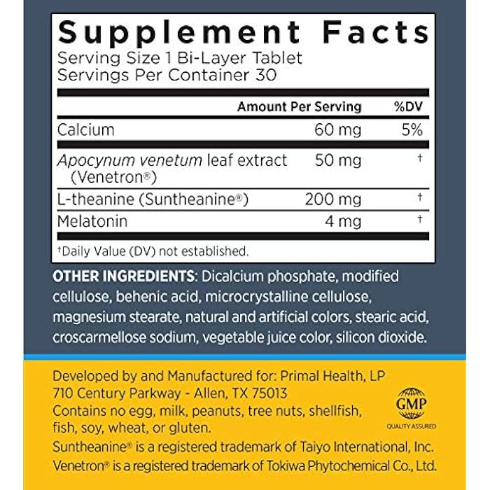 Primal Labs SleepRefined Sleep Aid with Melatonin Slow Release, 30 Count - Image 2