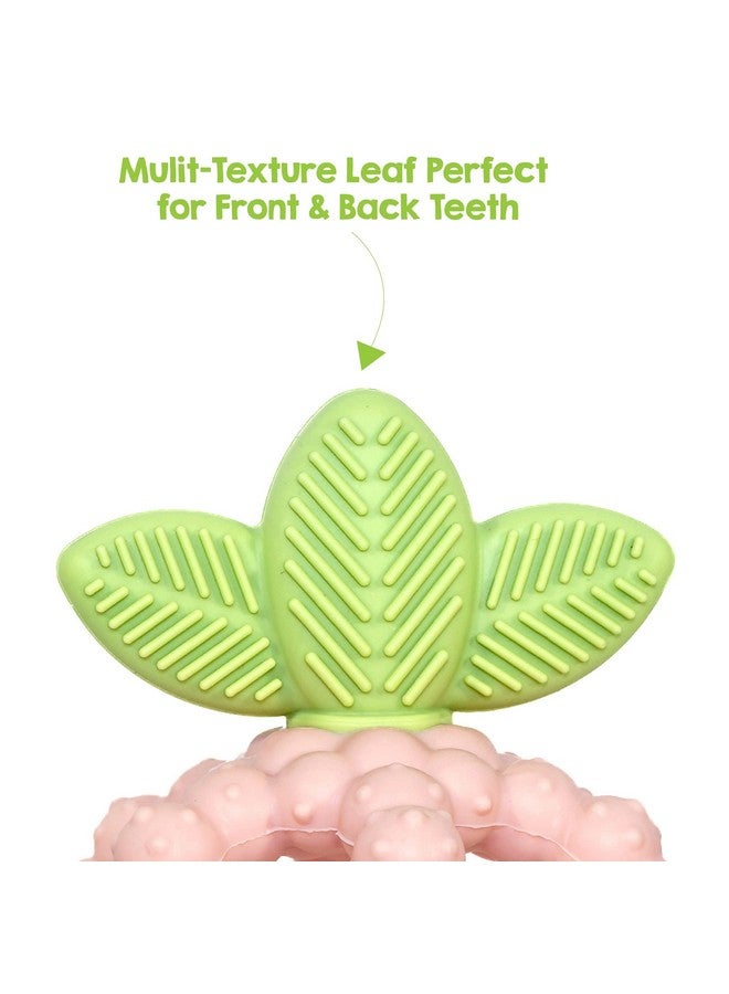 Razbaby Silicone Infant & Baby Teething Toy Textured Berrybumps Soothe Babies’ Sore Gums Razberry Bites Relief Teether Back & Front Teeth Bpa Free Easy To Hold Fruit Shape For Babies 3M+ Pink - Image 3