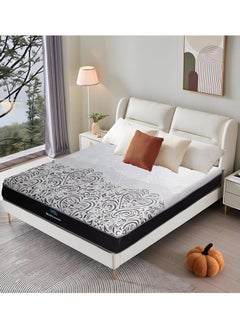 TRIVEX Queen Size Durable Bonnell Spring Mattress 33cm Thick Memory Foam 350 GSM Anti Microbial Fire Retardant Fabric Zoned Support For Spine Balance And Pressure Relief Mattress 160x200  - Image 1