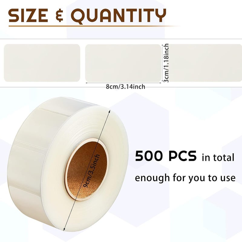 500 Pieces Clear Waterproof Labels for Library and Office Use - Image 2
