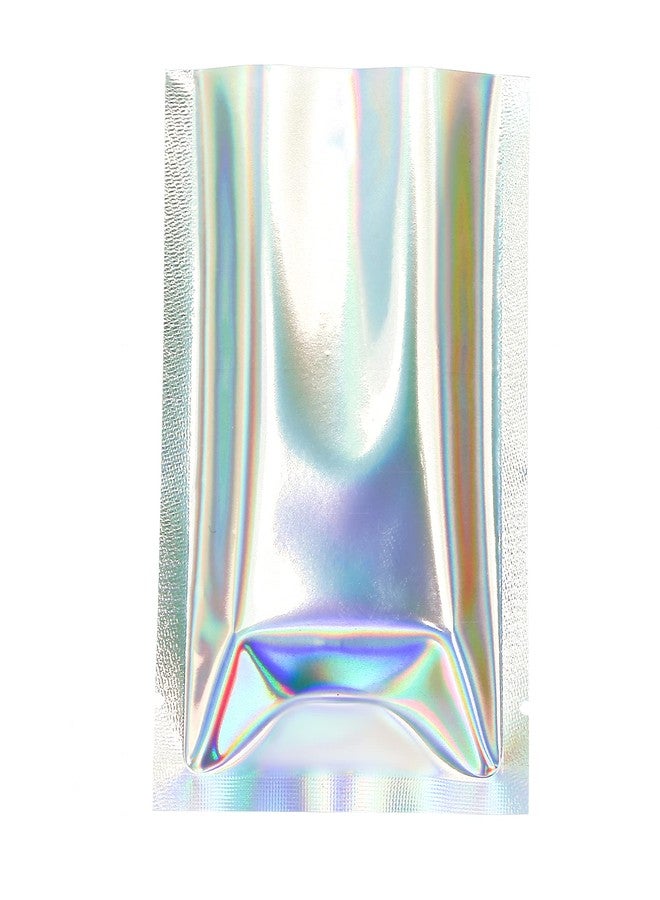 QQ Studio 100 PCS Metallic Mylar Foil Open Top Sealable Bags (7x10cm (2.7x3.9"), Clear & Holographic) - Image 5