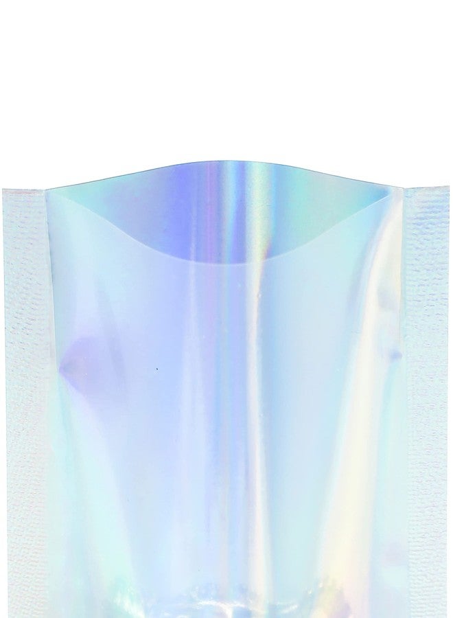 QQ Studio 100 PCS Metallic Mylar Foil Open Top Sealable Bags (7x10cm (2.7x3.9"), Clear & Holographic) - Image 4