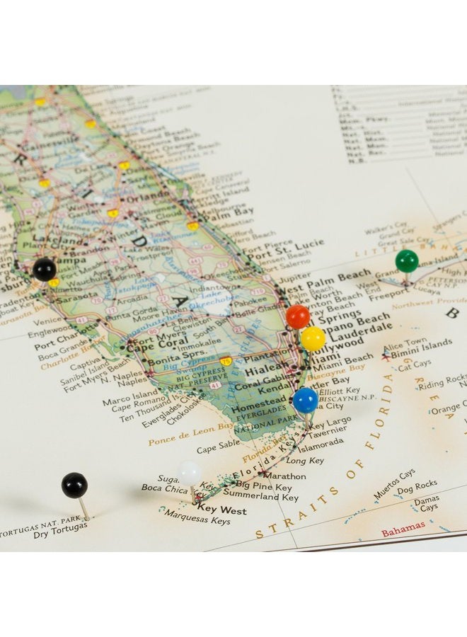 Craig Frames Wayfarer, Executive United States Push Pin Travel Map - Image 4