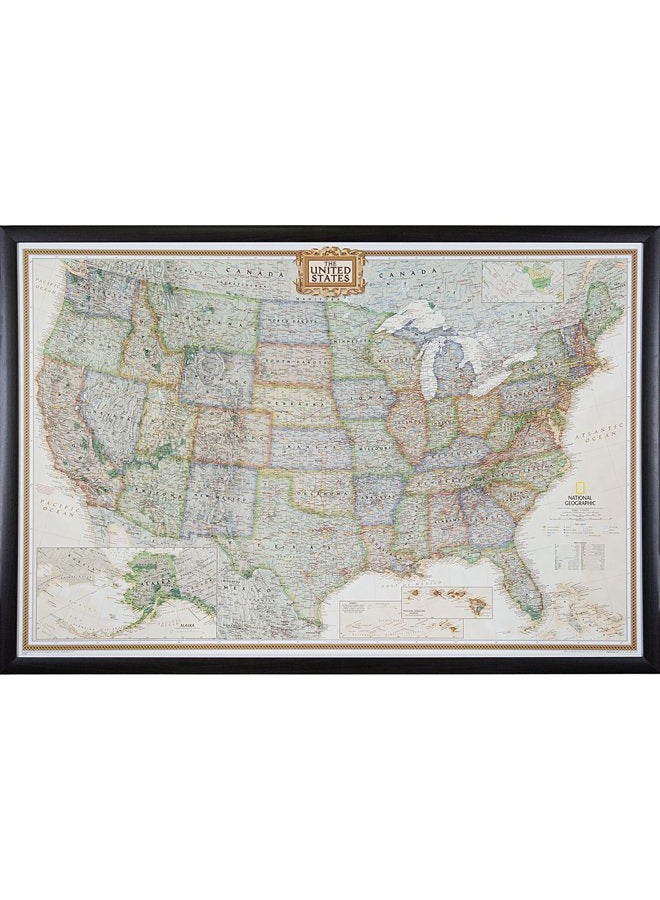 Craig Frames Wayfarer, Executive United States Push Pin Travel Map - Image 1