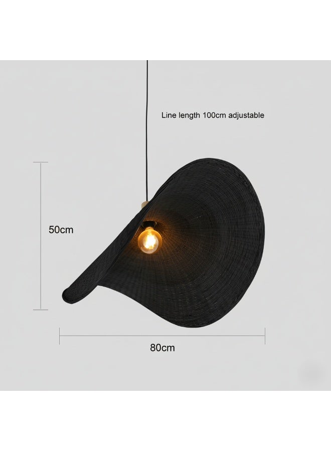 Hummer Black straw pendant light – E27 base, single bulb, 80 cm diameter - Image 3