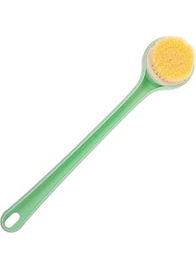 Long Handle Back Scrubber with Soft Bristles Green Bath Exfoliating Brush for Women and Teens - Image 1