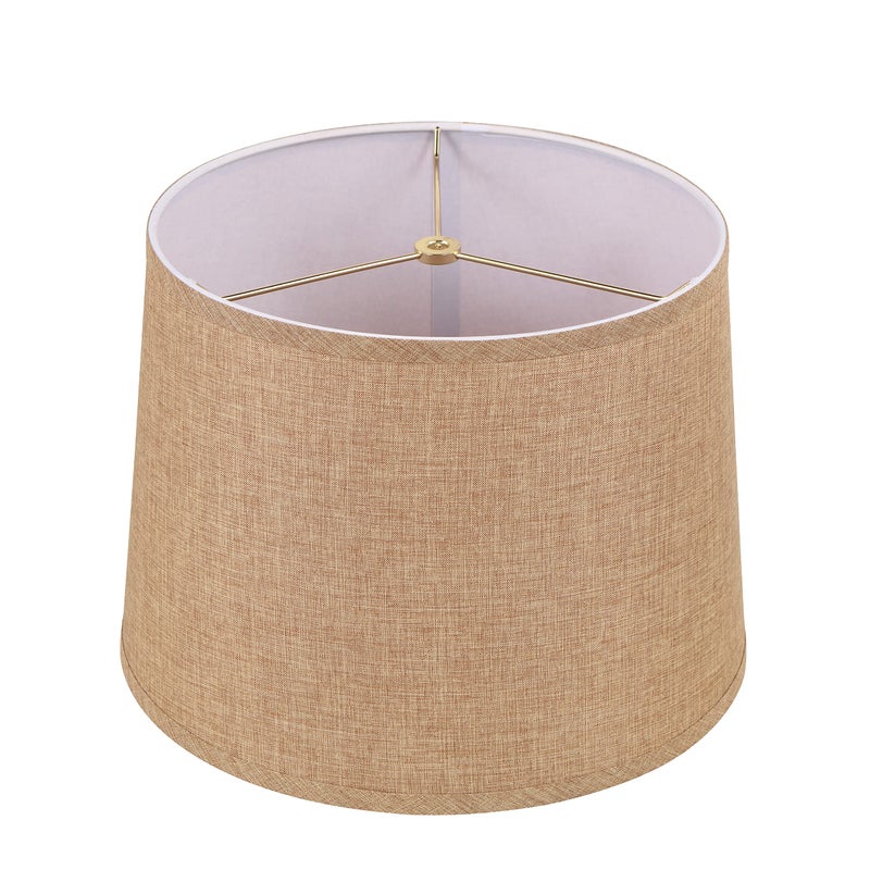 Aspen Creative 32077 Transitional Hardback Empire Shaped Spider Construction Lamp Shade in Light Brown, 12" Top x 14" Bottom x 10" Slant Height - Image 1