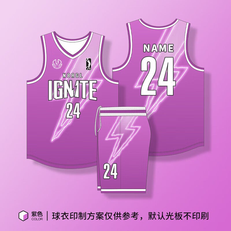 Generic G League Basketball Suit suit Male College Students American Professional Jersey Competition Training Team Suit Group Buying Quick-drying Vest ZL-6807 purple suit [American style]] 