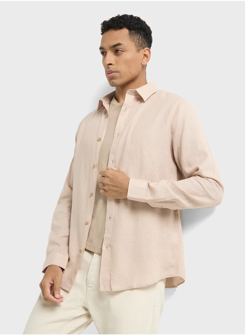 سفنتي فايف Linen Blend Shirt