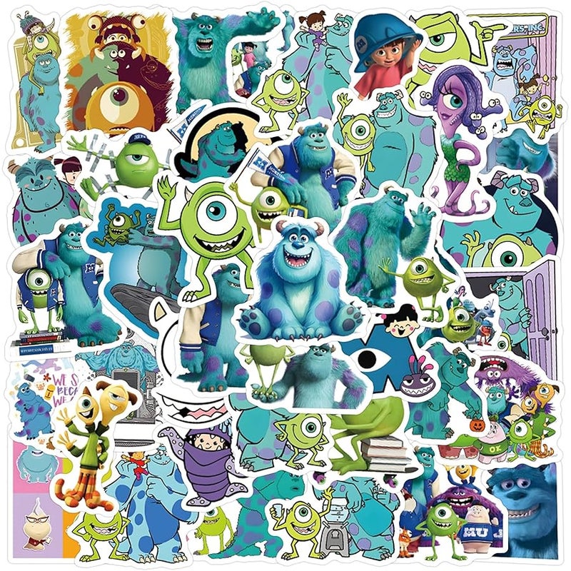 LHST 50Pcs Monsters, Inc Stickers Pack Waterproof Sticker Decals for Water Bottle,Laptop,Phone,Skateboard,Scrapbooking,Bumper Gifts for Kids Teens Adults for Party Supply Favor (Monsters, Inc) - Image 1