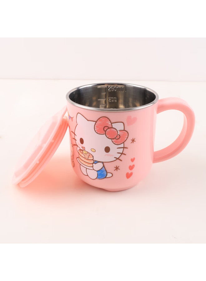 Devar Collaboration o Kitty Children's Water Cup, Baby Milk Cup With Scale, Stainless Steel Cup For Kindergarte - Image 3