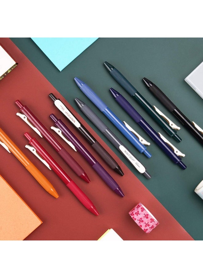 WRITECH Retractable Gel Pens Quick Dry Ink Pens Fine Point 0.5Mm 10 Assorted Unique Vintage Colors For Journaling Drawing Doodling And Notetaking (Vintage 1)  - Image 2