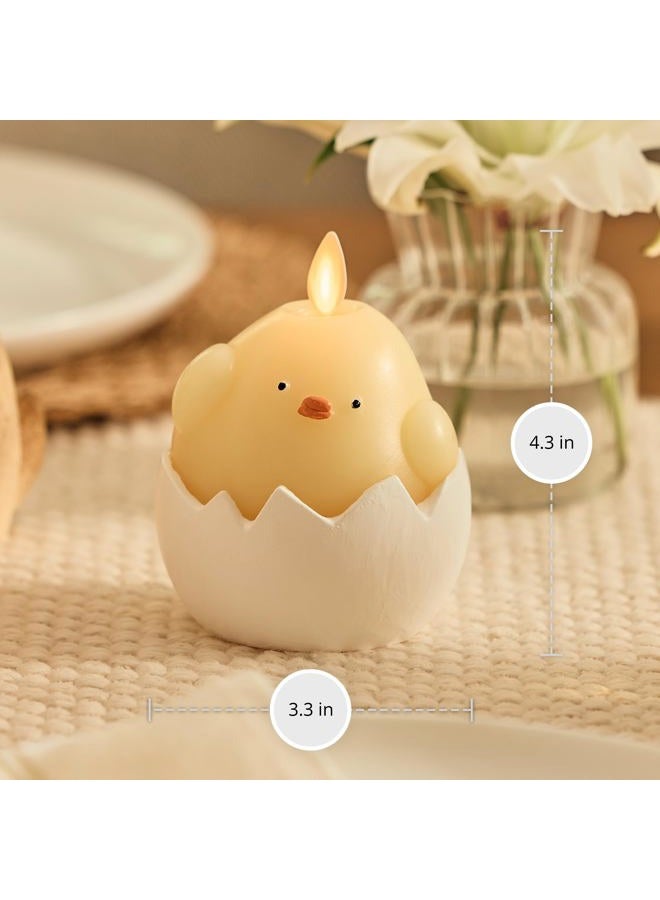 LUMINARA Hatching Easter Chick Candle - 3.3" x 4.3" - Flameless Real-Flame Holiday-Inspired Decor - AA Batteries - Flickering LED Flame - Image 5